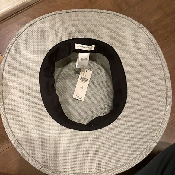 Anthropologie Light Gray Hat with Tan Band - Picture 9 of 12